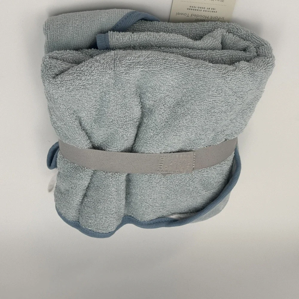 Cloud Island‎ Baby Hooded Towel Blue: Cotton Terry, Animal Pattern, 30